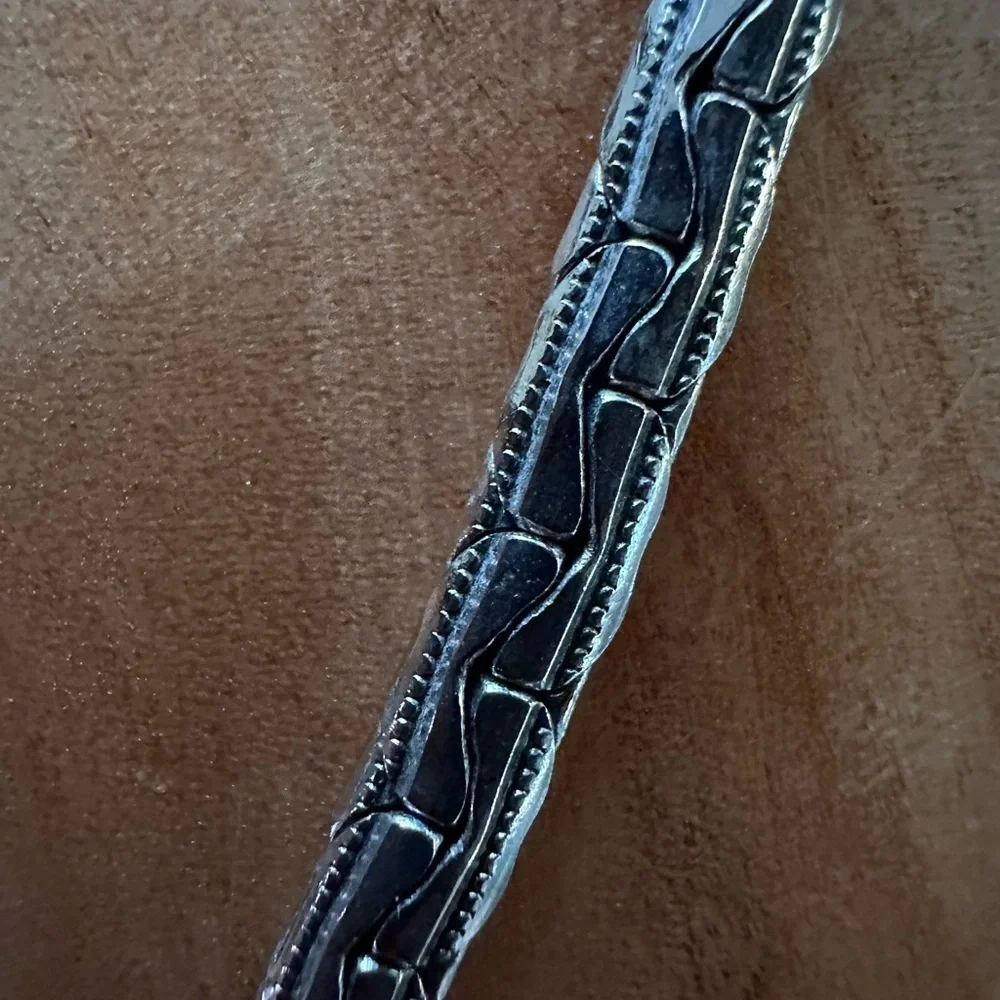 Vintage Etruscan Choker Necklace Tassel Heart Silver Tone Unsigned MCM Statement